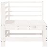 vidaXL Garden Corner Sofa White Solid pine wood Medium Modular
