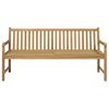 vidaXL Patio Bench Red Check Pattern Cushion 68.9 " Solid Teak Wood