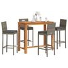 vidaXL Garden Bar Set Grey Solid Acacia wood Five-Piece Durable