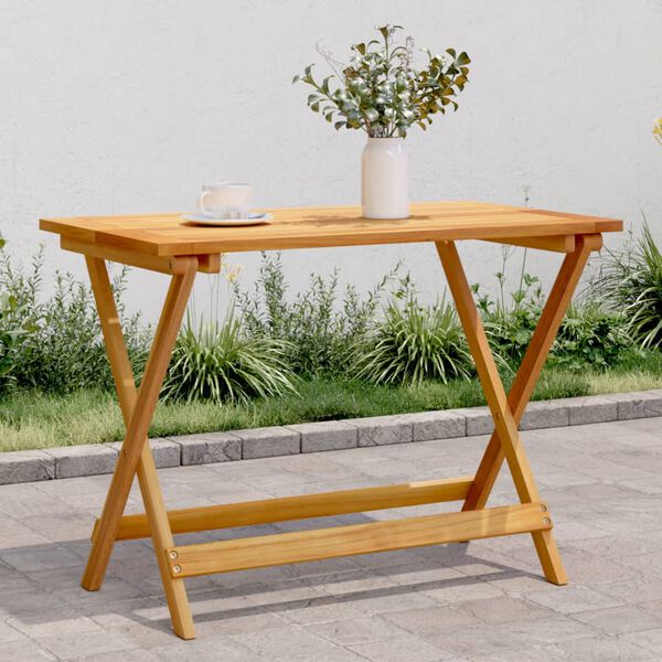 vidaXL Garden Table Brown Solid Acacia wood Medium Foldable
