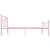 vidaXL Bed Frame Pink Metal Full Sturdy Rectangular Traditional