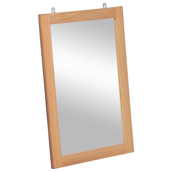 vidaXL Mirror Natural wood Solid teak wood and glass 19.7 x 27.6 in