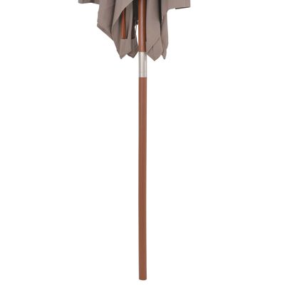 vidaXL Outdoor Parasol with Wooden Pole 59.1"x78.7" Taupe