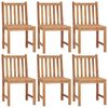 vidaXL Patio Chair Set of 6 Natural wood Fine sanded teak hardwood