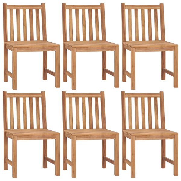 vidaXL Patio Chair Set of 6 Natural wood Fine sanded teak hardwood
