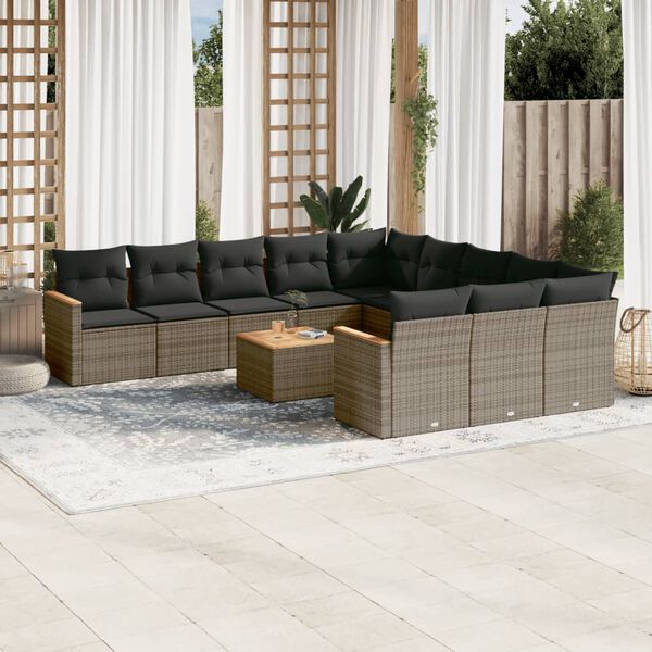 vidaXL Garden Sofa Set Grey