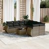 vidaXL Garden Sofa Set Gray Poly rattan 9 pieces Modular