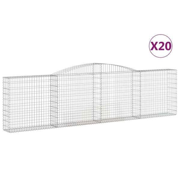 vidaXL Gabion Basket Set of 20 Silver Galvanized Iron Extra Large