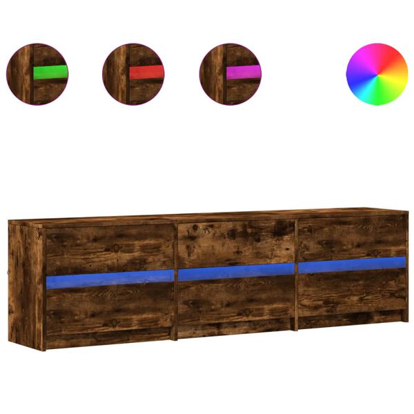 vidaXL TV Cabinet Smoked oak Engineered wood Large TV Cabinet