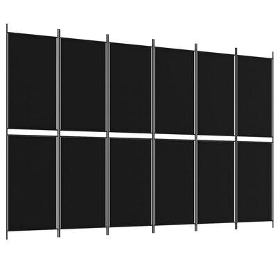 vidaXL 6-Panel Room Divider Black 118.1"x78.7" Fabric