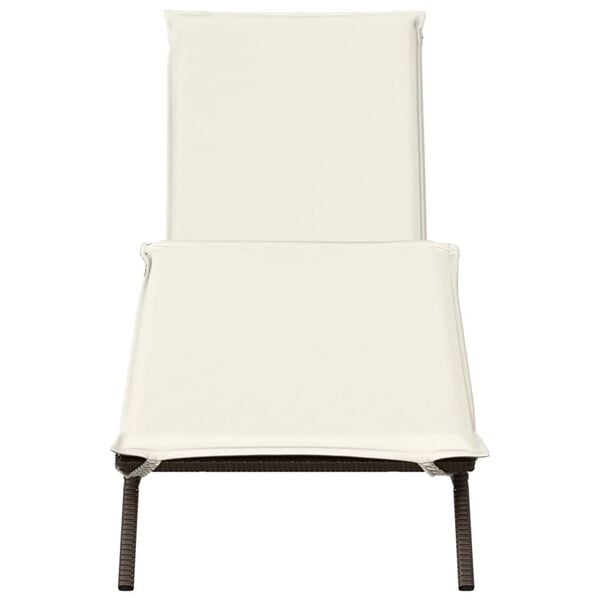 vidaXL Sun Lounger Brown PE Rattan Adjustable Size Adjustable Footrests