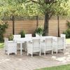 vidaXL Garden Dining Table White 98.43 x 39.37 x 28.74 in Poly Rattan