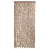 vidaXL Fly Curtain Beige and Dark Brown 35.4x86.6" Chenille