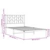 vidaXL Bed Frame White Steel Single Bed Frame Rectangular