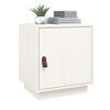vidaXL Bedside Cabinet White Solid pine wood, faux leather Storage