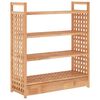 vidaXL Shoe Rack with Drawer 27.6x10.6x31.9" Solid Wood Walnut