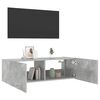 vidaXL TV Wall Cabinet Concrete Gray Engineered Wood Medium