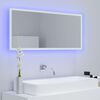 vidaXL Mirror White Engineered wood, Acrylic 39.4 in x 3.3 in x 14.6 in