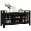 vidaXL Hall Bench Black Solid pine wood 43.3 x 15.7 x 23.6 in