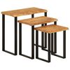vidaXL Nesting Table Natural wood and black