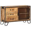 vidaXL Sideboard Brown and black Solid rough mango wood, steel Medium