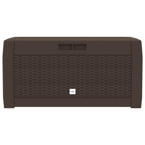 vidaXL Patio Storage Box Brown 46.9x18.9x23.6" Polypropylene