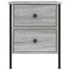 vidaXL Bedside Cabinet Set of 2 Gray sonoma Engineered wood, iron Medium
