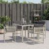 vidaXL Garden Chair Set of 4 Light Grey PE Rattan 19.9 x 21.3 x 31.1 in