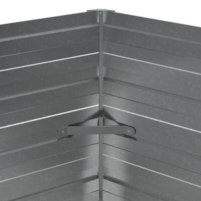vidaXL Garden Raised Bed 50.8"x17.7" Galvanized Steel Silver