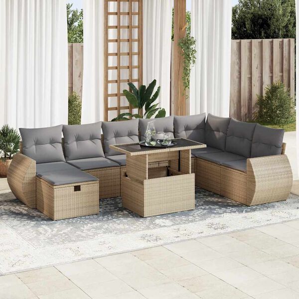 vidaXL Garden Sofa Set Beige