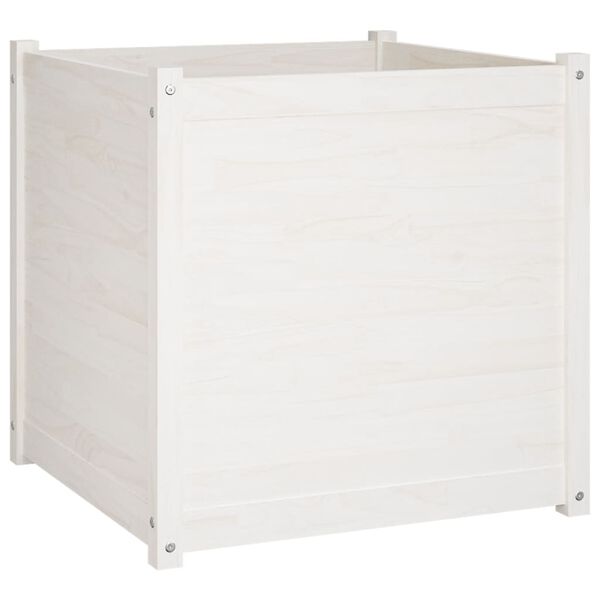 vidaXL Garden Planter White Solid pinewood 27.6 in Durable