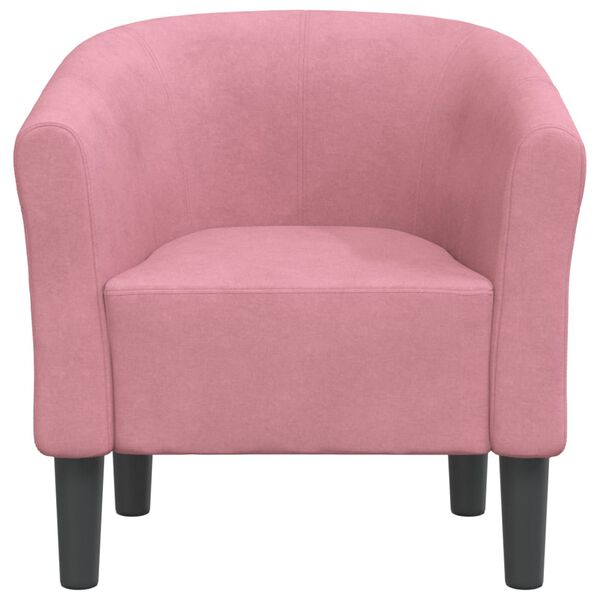 vidaXL Tub Chair Pink Velvet (100% polyester), pinewood, plywood Standard