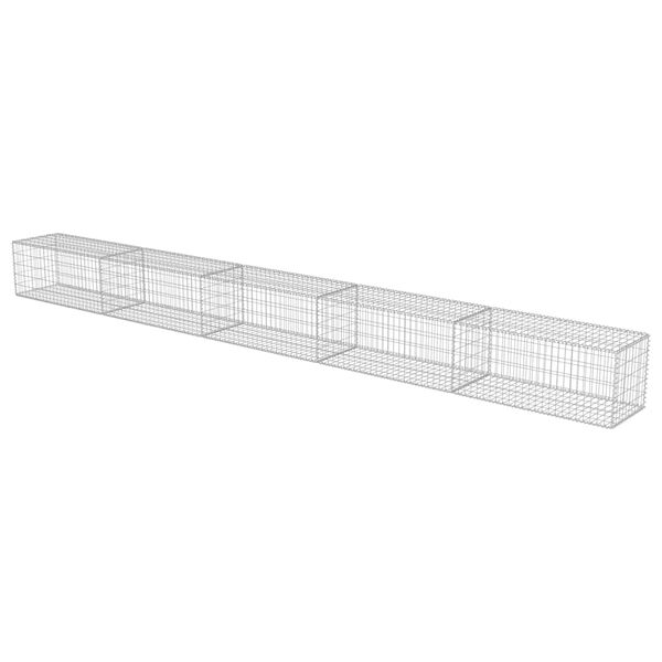 vidaXL Gabion Wall with Covers Galvanized Steel 236"x19.7"x19.7"