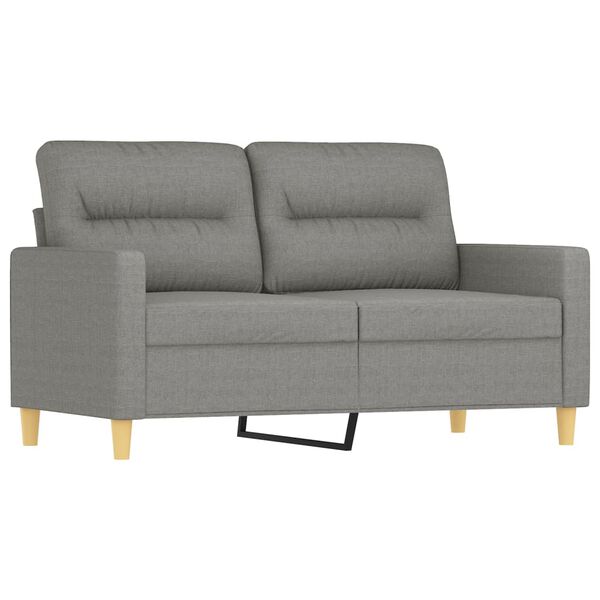 vidaXL 2-Seater Sofa with Pillows&Cushions Dark Gray 47.2" Fabric