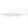 vidaXL Metal Bed Frame without Mattress with Headboard White 78.7"x78.7"