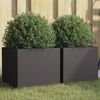 vidaXL Planter Set of 2 Black Cold-rolled steel Medium Durable