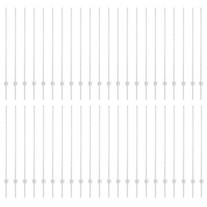 vidaXL Fence Post 88 pcs Silver 70.87 in Steel
