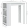vidaXL Bar Table High gloss white Engineered wood Standard Bar Table