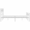 vidaXL Bed Frame White Powder-Coated Steel 47.2 x 74.8 in Small Double