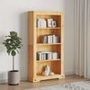 vidaXL Bookcase Brown Solid Waxed Pinewood Medium Bookcase Rectangular