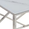vidaXL Coffee Table Silver Stainless Steel and Tempered Glass