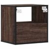 vidaXL Wall-mounted Bedside Cabinet Brown Oak Engineered wood, metal