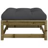vidaXL Patio Footstool with Cushion Impregnated Wood Pine