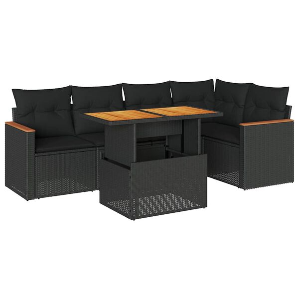 vidaXL Garden Sofa Set Black