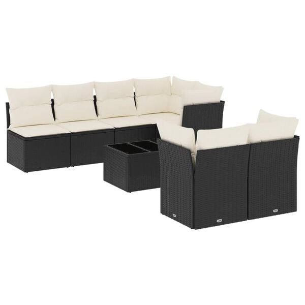vidaXL Garden Sofa Set Black