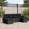 vidaXL Garden Sofa Set Black PE Rattan, Powder-Coated Steel Large