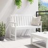 vidaXL Garden Bench with Cushion White 120 x 59 x 88cm HDPE
