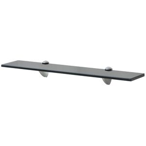 vidaXL Floating Shelf Black Tempered safety glass, Zinc alloy