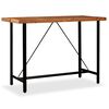 vidaXL Bar Table Brown, Black Solid acacia wood, Steel Large Bar Table