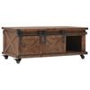 vidaXL Coffee Table Brown Solid fir wood, MDF, steel 35.8 x 20.1 x 15.0 in